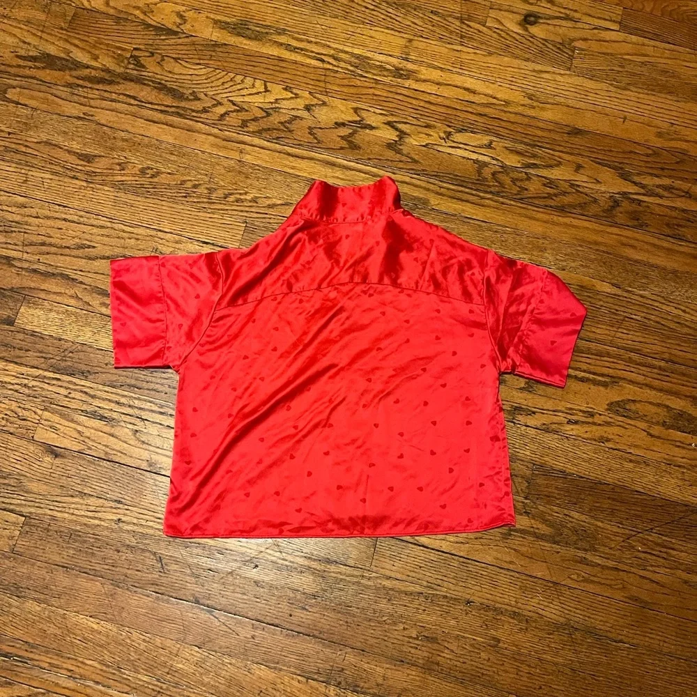 Red Satin Women's Sleep Shirt